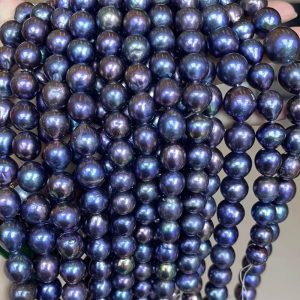 peacock black edison pearl strands