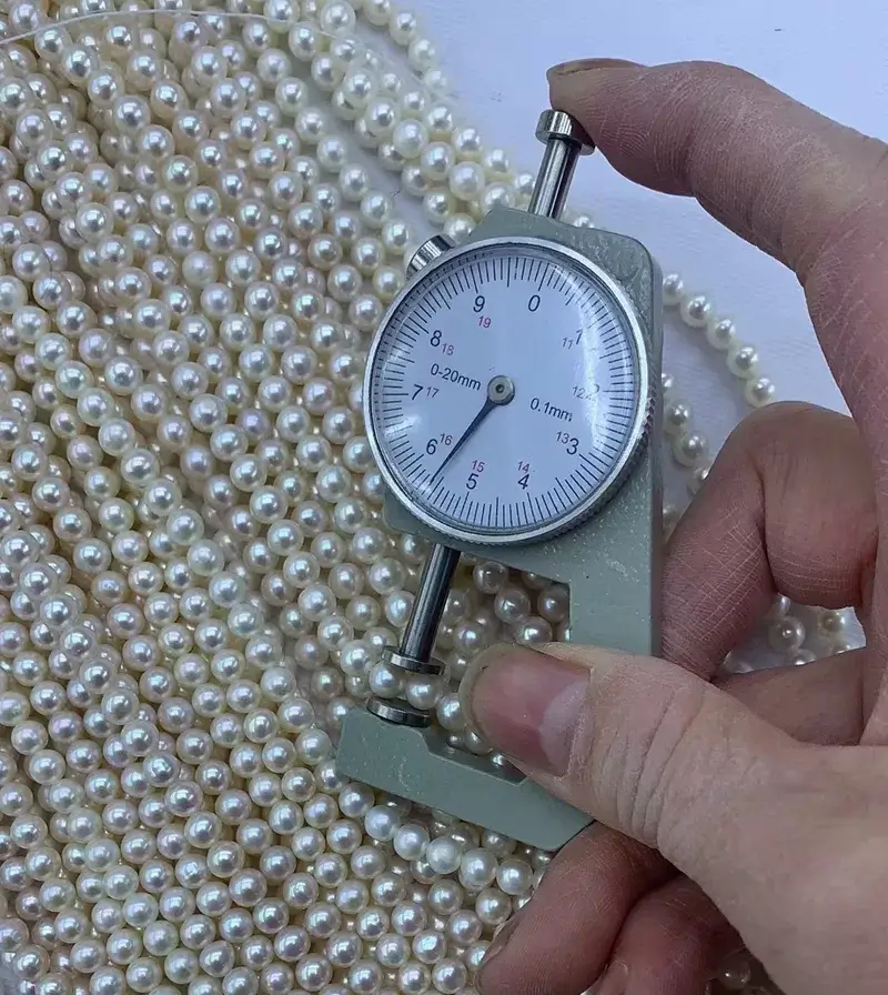 Measuring 5.5mm to 6.0mm genuine freshwater pearl beads for delicate tiny pearl necklace crafting