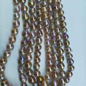 10-12mm metallic purple edison pearl strands with mixed shapes