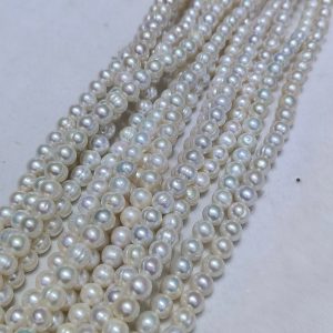 7–8mm Natural Freshwater Pearl Strands with Spiral Growth Texture | High Luster Textured Pearls for Jewelry Making Wholesale