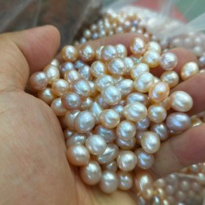 champagne freshwater rice pearl beads 9-10mm