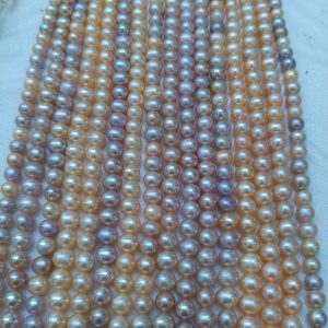 Natural pearl colors freshwater pearls in soft pink and purple shades for jewelry making
