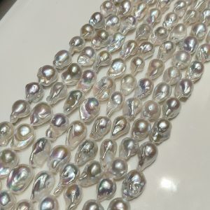white small baroque freshwater pearl strands