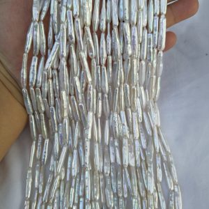 white stick freshwater pearl strands 4-5mm