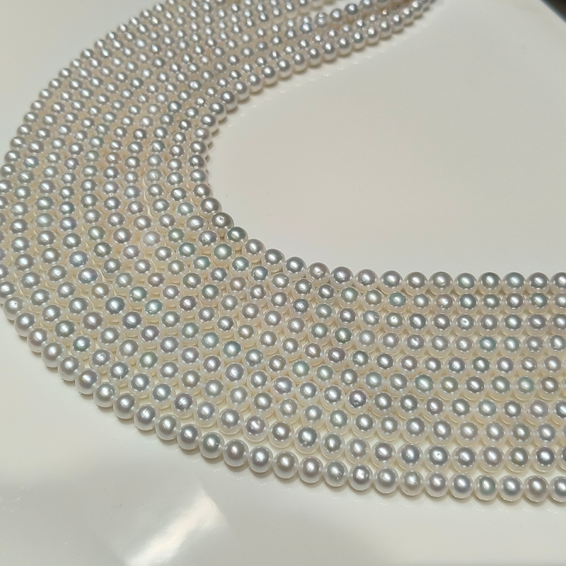 graduated round freshwater pearl strands 5.5-6.5mm