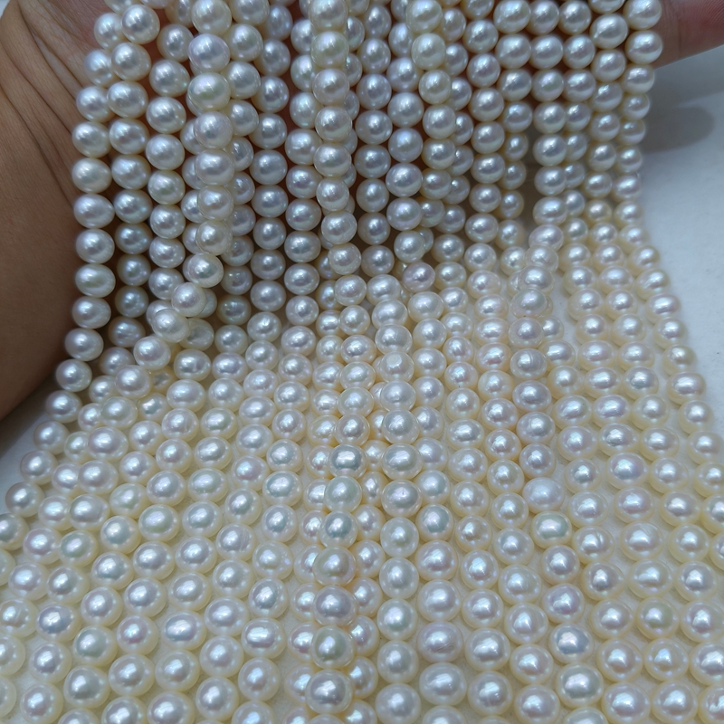 high luster round pearl strands smooth surface