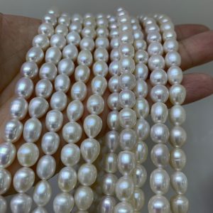 large rice freshwater pearl strands 8-9mm