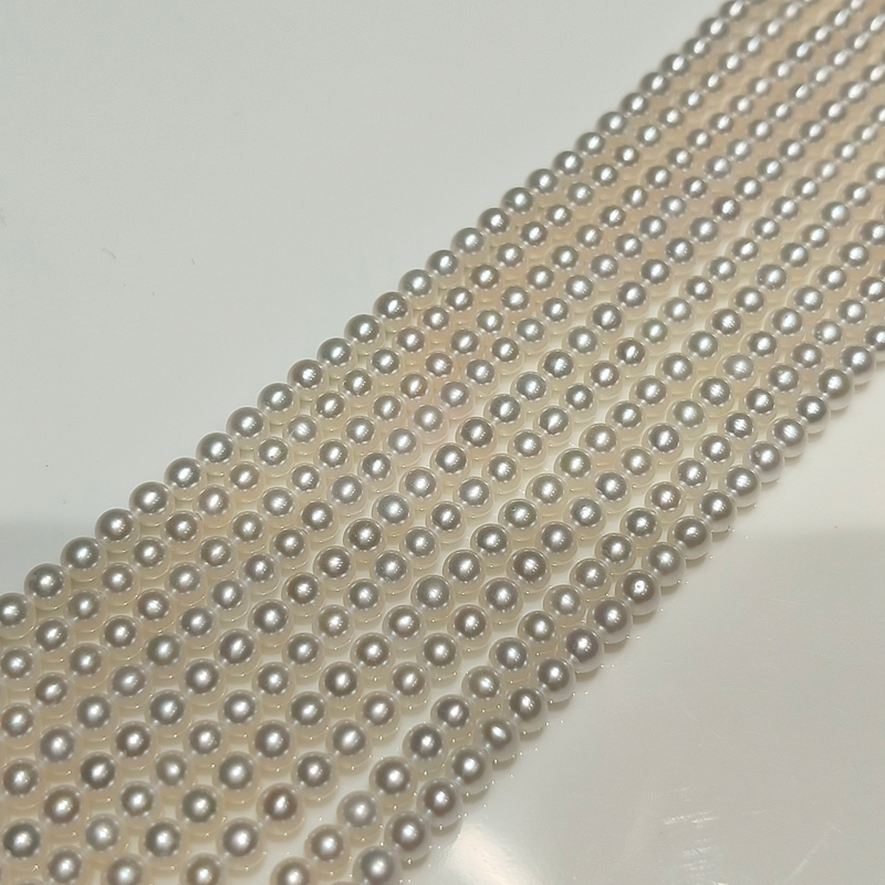 3mm round freshwater pearl strands