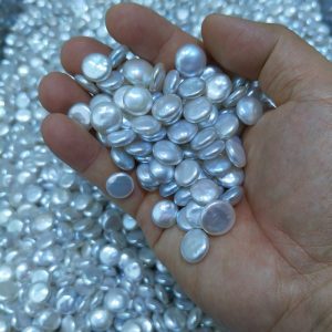 white coin freshwater pearl beads 13-14mm