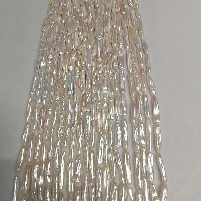 White freshwater stick pearl strands 5–6mm for jewelry making wholesale supply