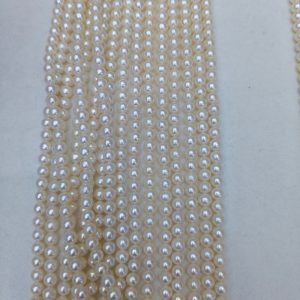 white round freshwater pearl strands 7-7.5mm