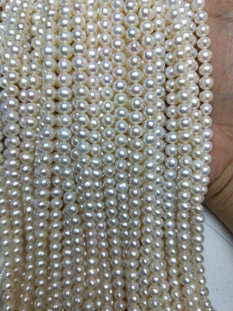 Bulk stock of 5mm freshwater pearl loose strands from professional B2B pearl supplier