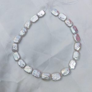 Flat rectangle coin pearls full drilled loose string for easy jewelry assembly