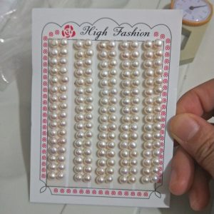 Wholesale 80 pairs card of 5mm high luster freshwater button earrings for pearls materials