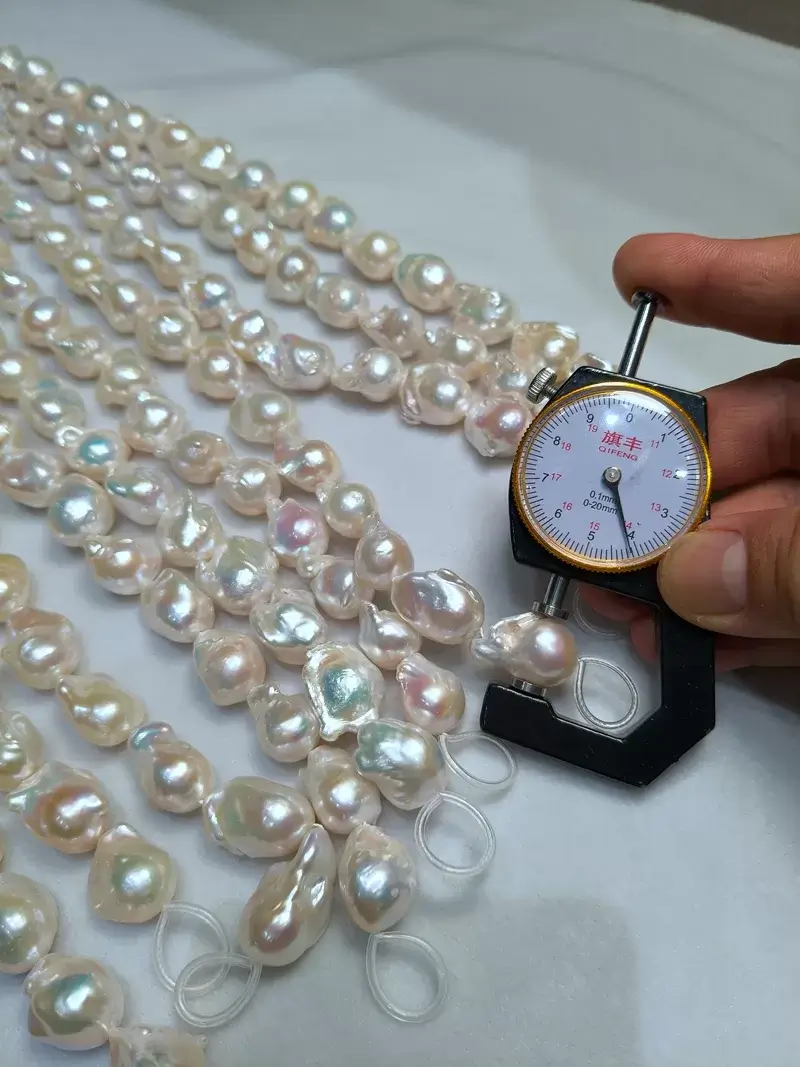 Wholesale freshwater baroque pearl necklace strands in natural white for jewelry making