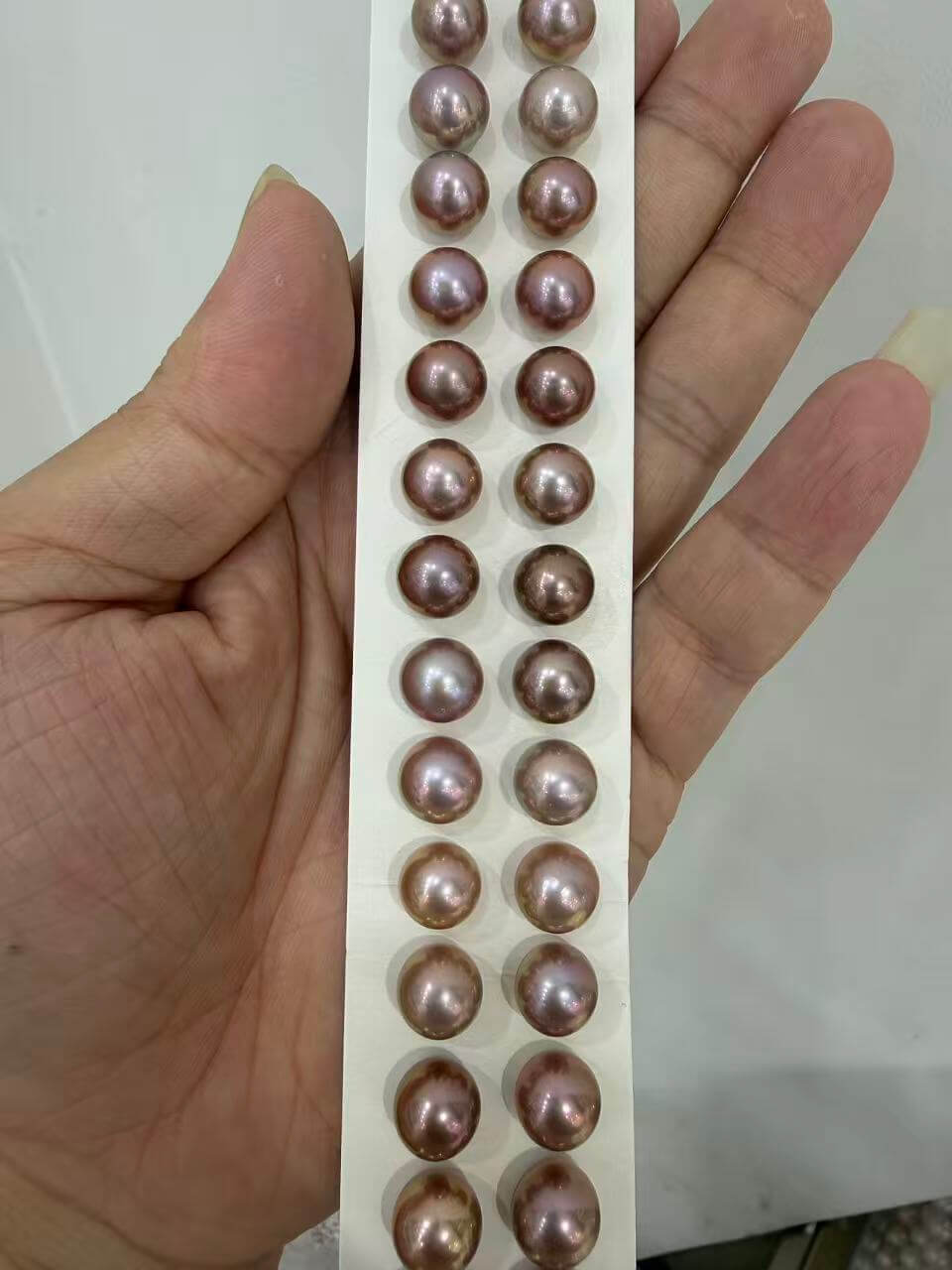 Perfectly matched pair of undrilled purple Edison pearls for custom earring making