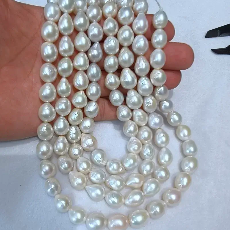 Symmetrical drop shape freshwater pearl strands perfectly matched for luxury earrings and pendants.