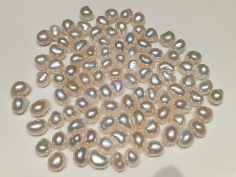 Bulk wholesale of 8-10mm bean shaped baroque pearls for jewelry making supplies