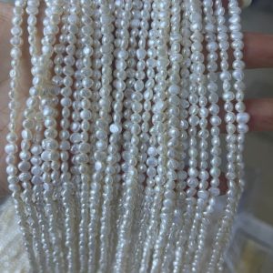 High luster small freshwater nugget pearl strands wholesale for modern baroque jewelry designs.